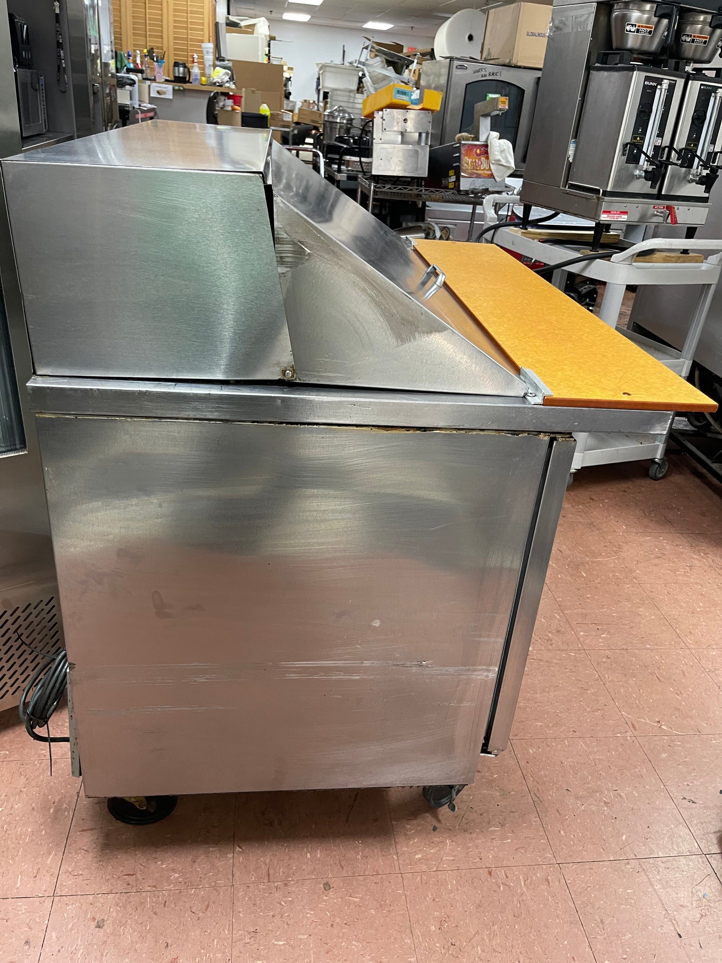 Used Beverage-Air SPE48-18M 48" 2 Door Mega Top Refrigerated Prep Table - JS