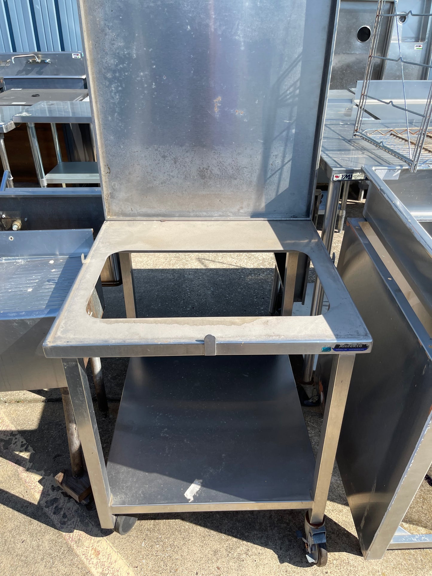 Used 28" Amtekco Stainless Steel Table with Lift Up Top - SS145
