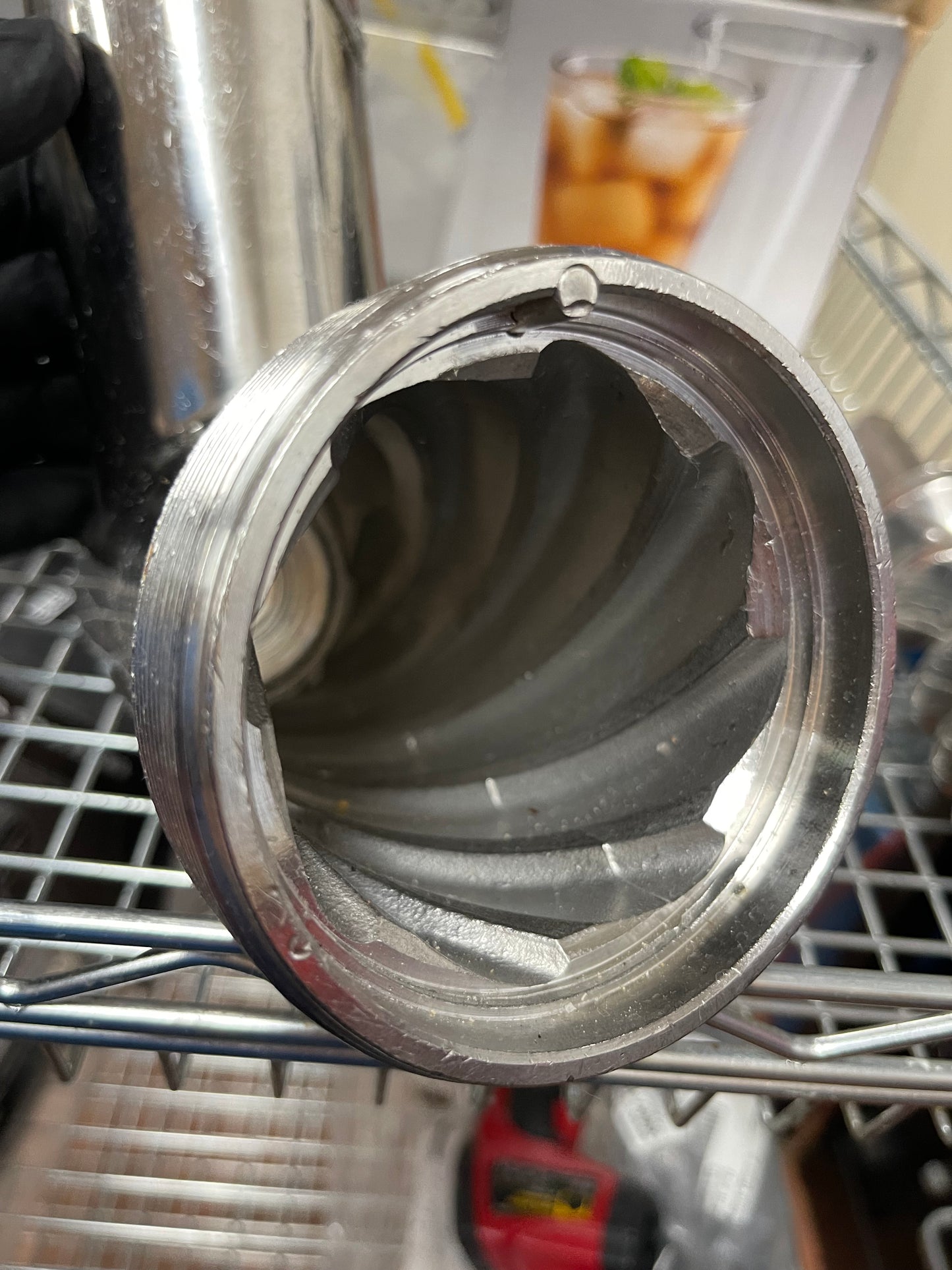 Used Commercial Meat Grinder Housing Assembly with Bushing