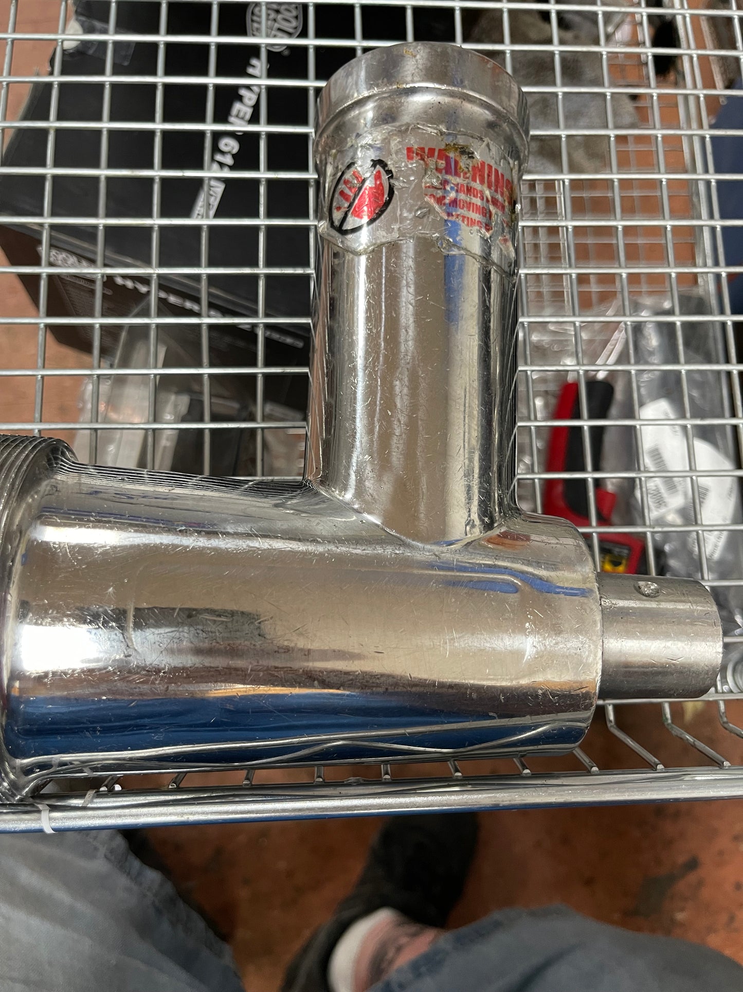 Used Commercial Meat Grinder Housing Assembly with Bushing