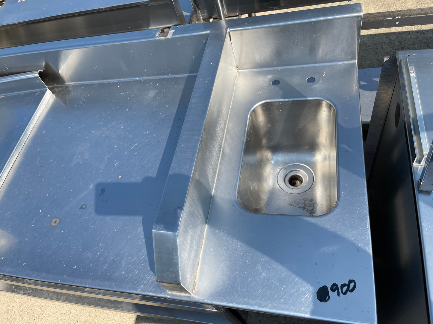 Used 68" Stainless Steel Work Station with Sink and Shelves - SS185