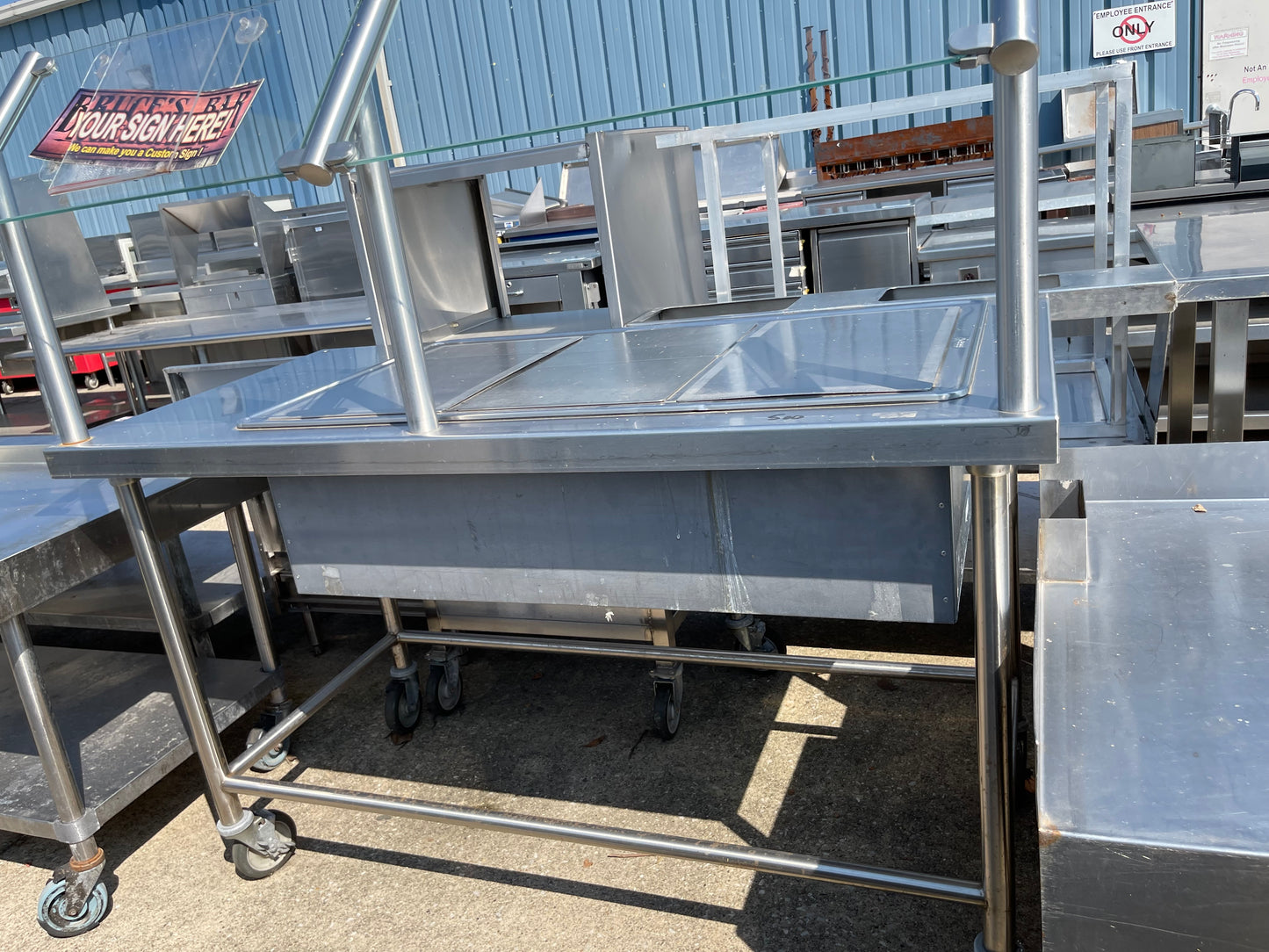 Used 60" Stainless Steel Ice Down Salad Bar Buffet - SS196