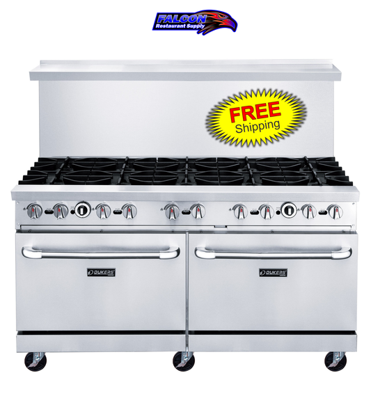 New Dukers DCR60-10B 60″ Gas Cooktop Range with Ten (10) Open Burners