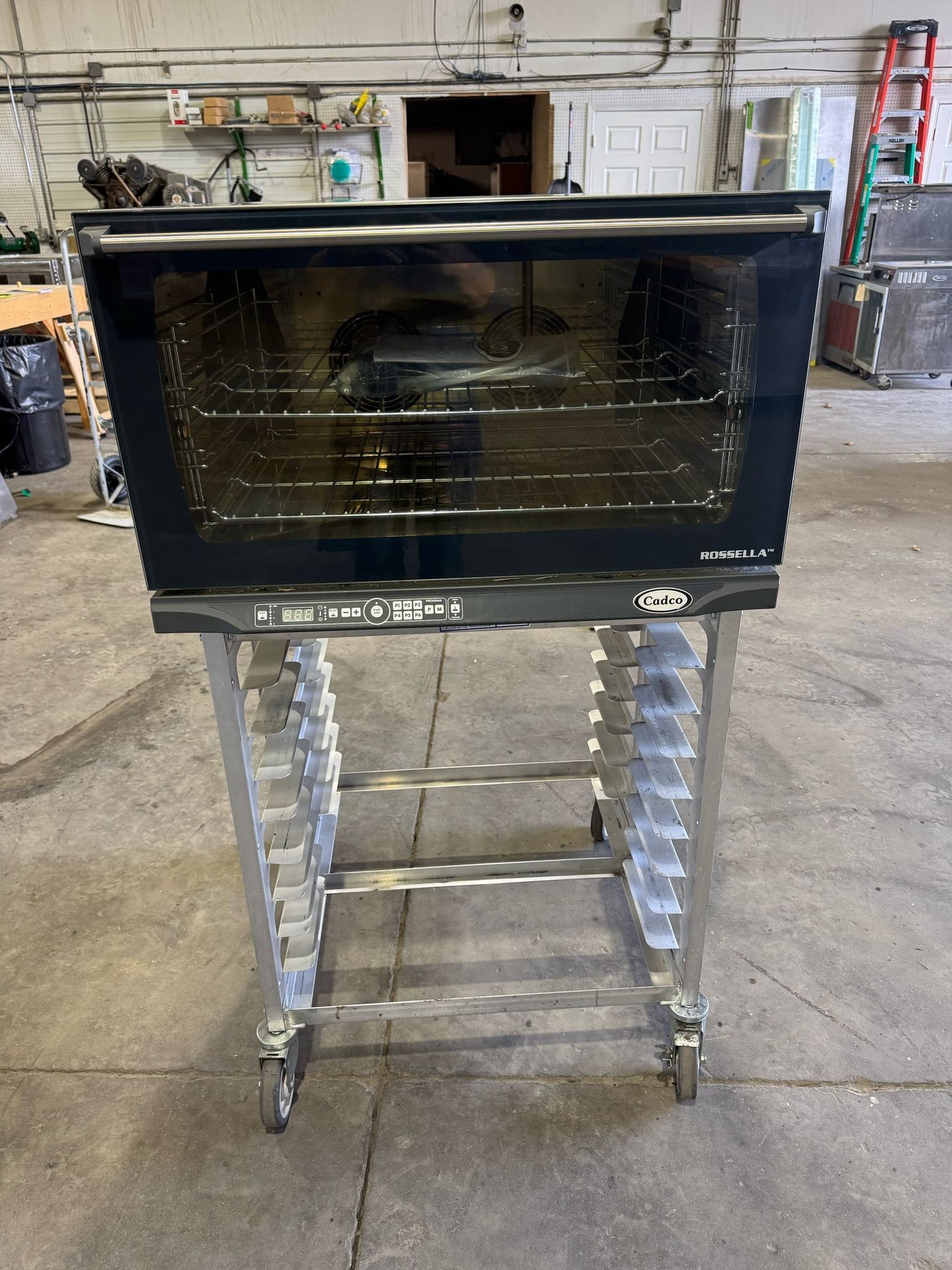 Used Cadco XAFT-195 Full-Size Rossella™ Digital Convection Oven with Steam and Stand 220V