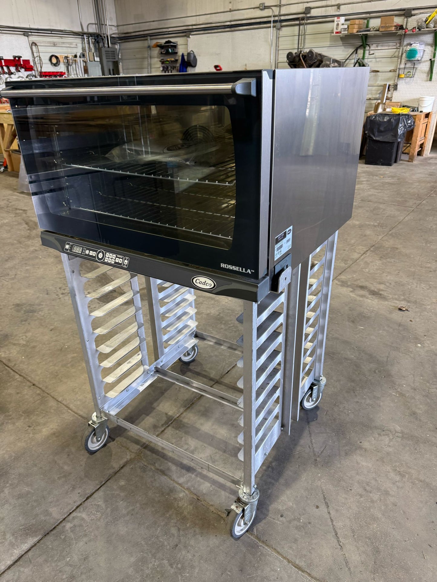 Used Cadco XAFT-195 Full-Size Rossella™ Digital Convection Oven with Steam and Stand 220V