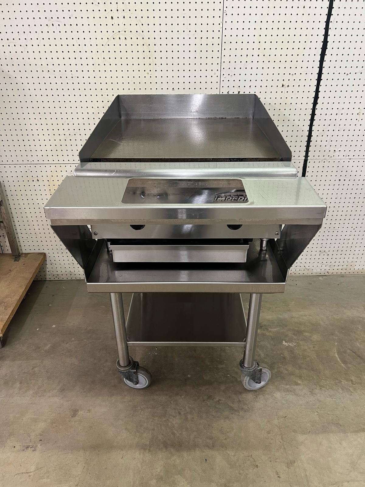 Used 24" Imperial ISCE-24 Thermostatic Gas Griddle with Equipment Stand