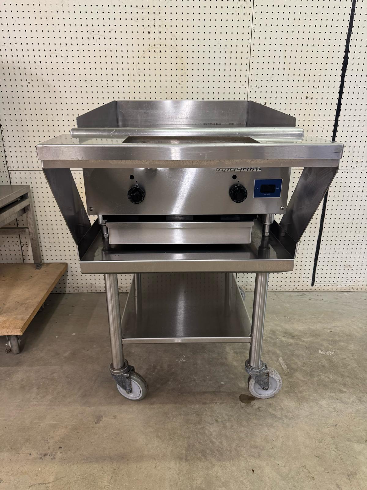 Used 24" Imperial ISCE-24 Thermostatic Gas Griddle with Equipment Stand