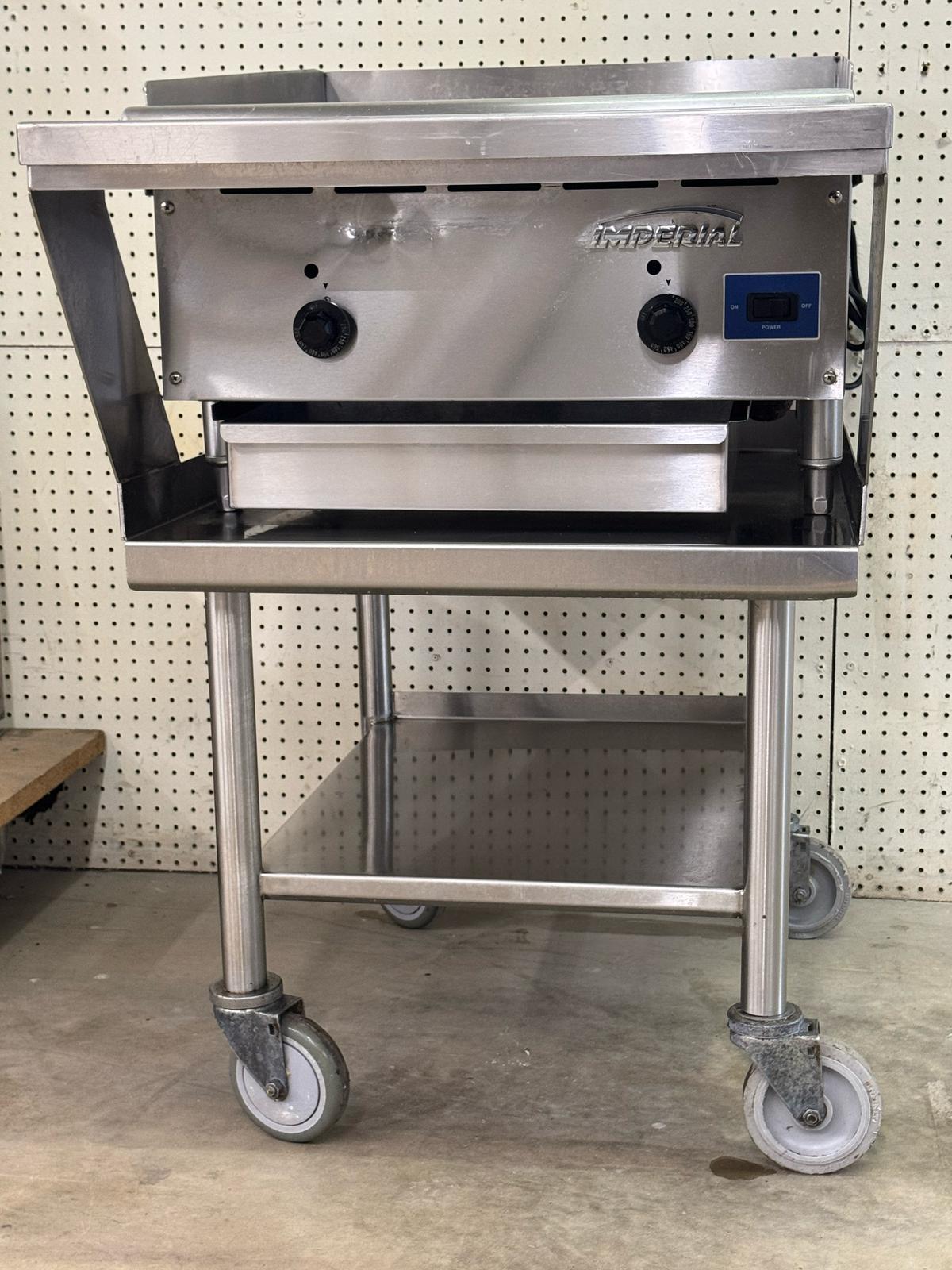 Used 24" Imperial ISCE-24 Thermostatic Gas Griddle with Equipment Stand