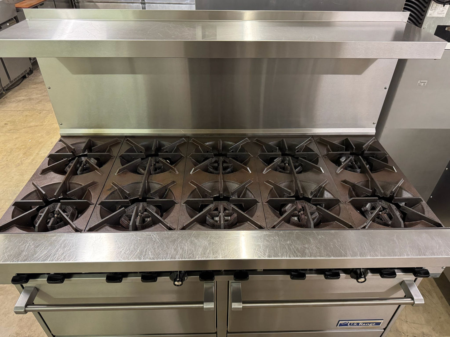 Used 60" U.S. Range S-10-2626 Natural Gas 10 Burner Range with 2 Ovens