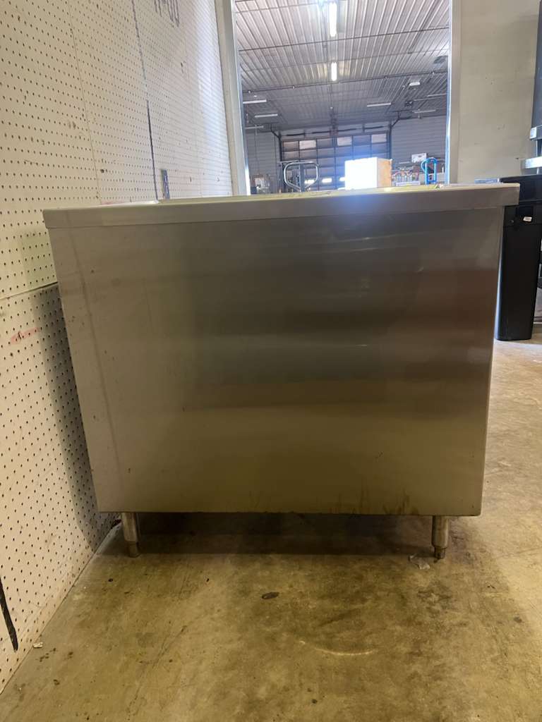 Used 30"x37" Stainless Work Table 2 Door Cabinet