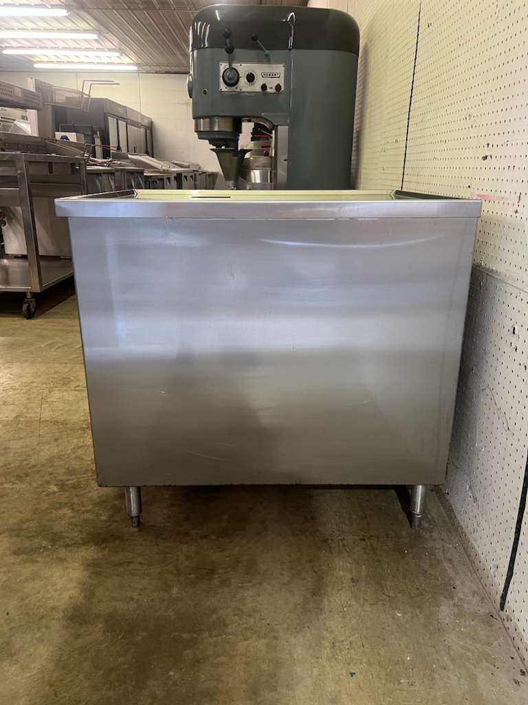 Used 30"x37" Stainless Work Table 2 Door Cabinet