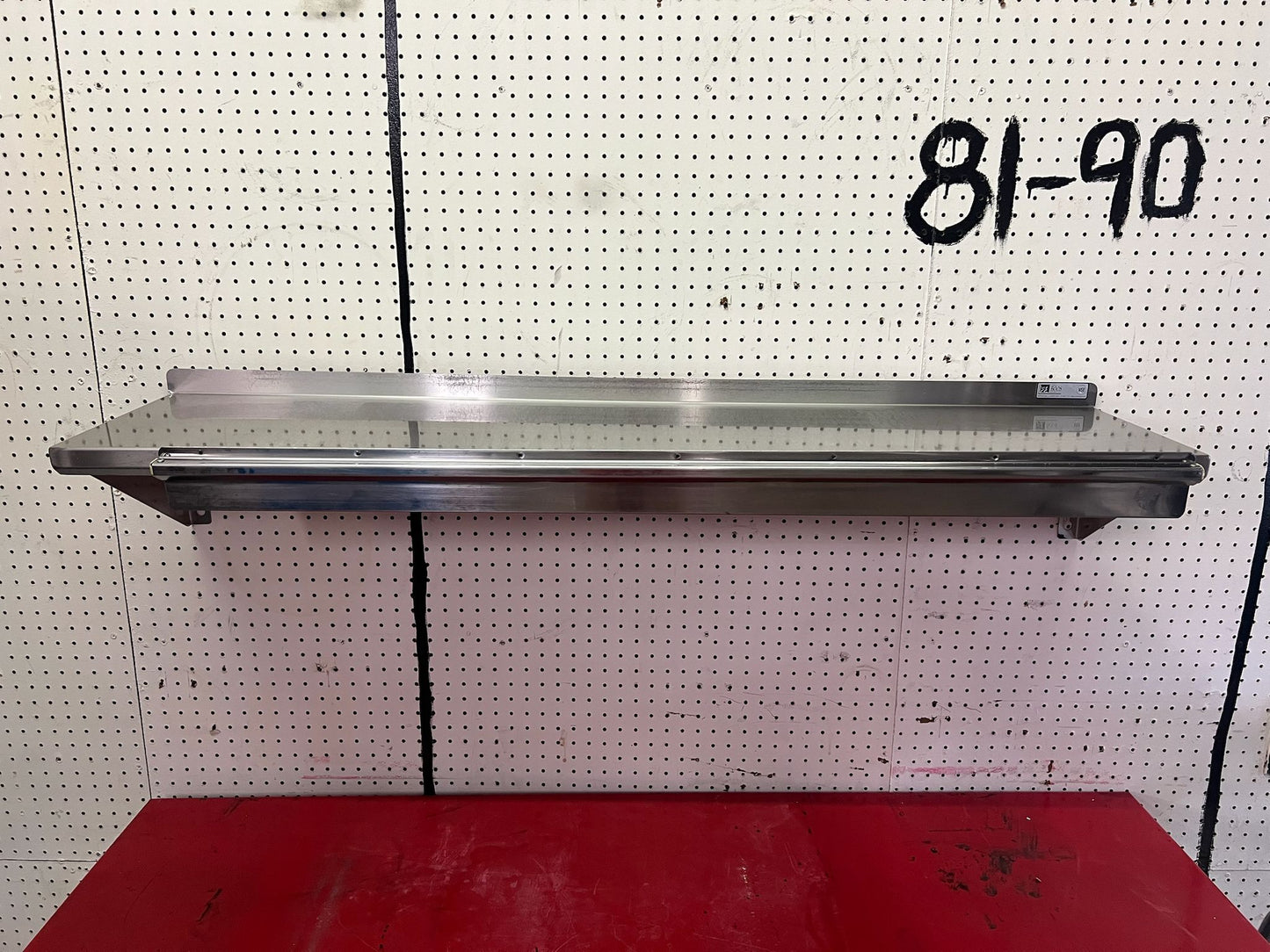Used 54" X 12" Stainless Steel Shelf with Ticket Rail