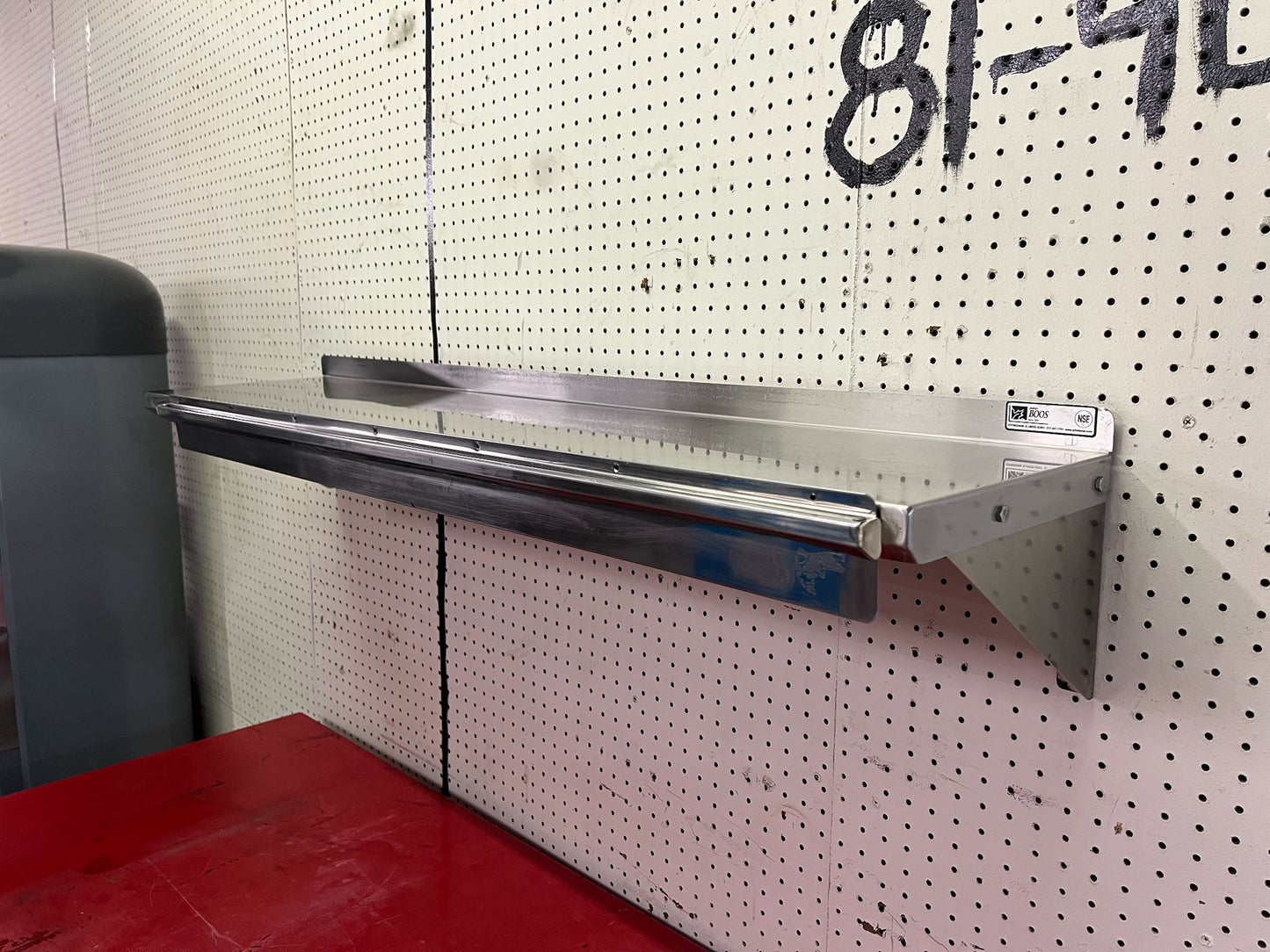 Used 54" X 12" Stainless Steel Shelf with Ticket Rail
