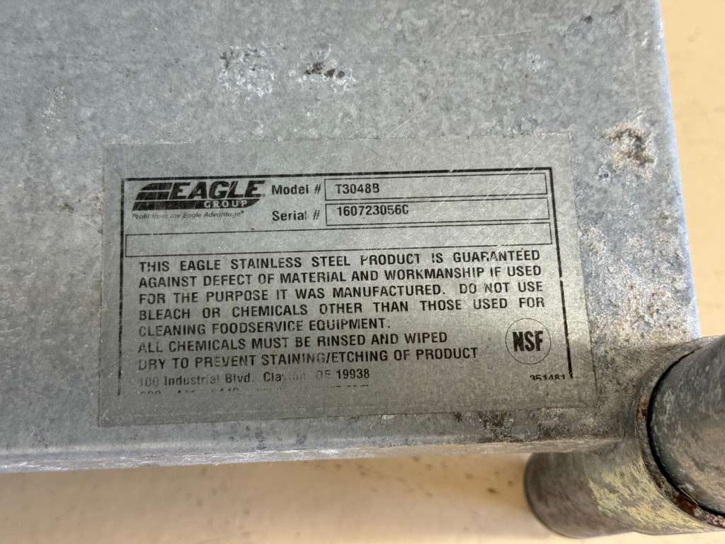 Used 48"x 30"x 83" Stainless Steel Table with Overshelves