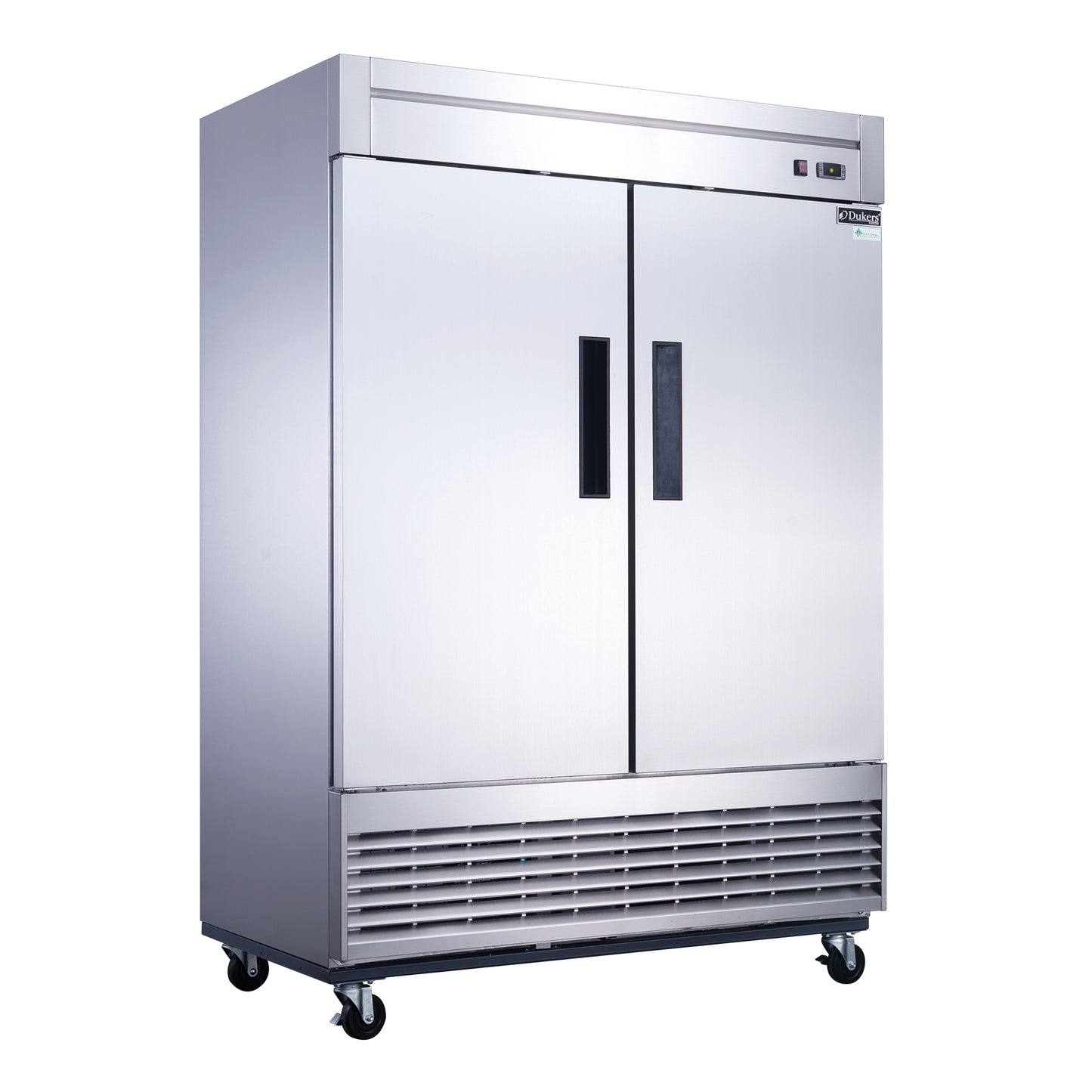 New Dukers D55R Stainless Steel Solid 2-Door Commercial Reach-in Refrigerator