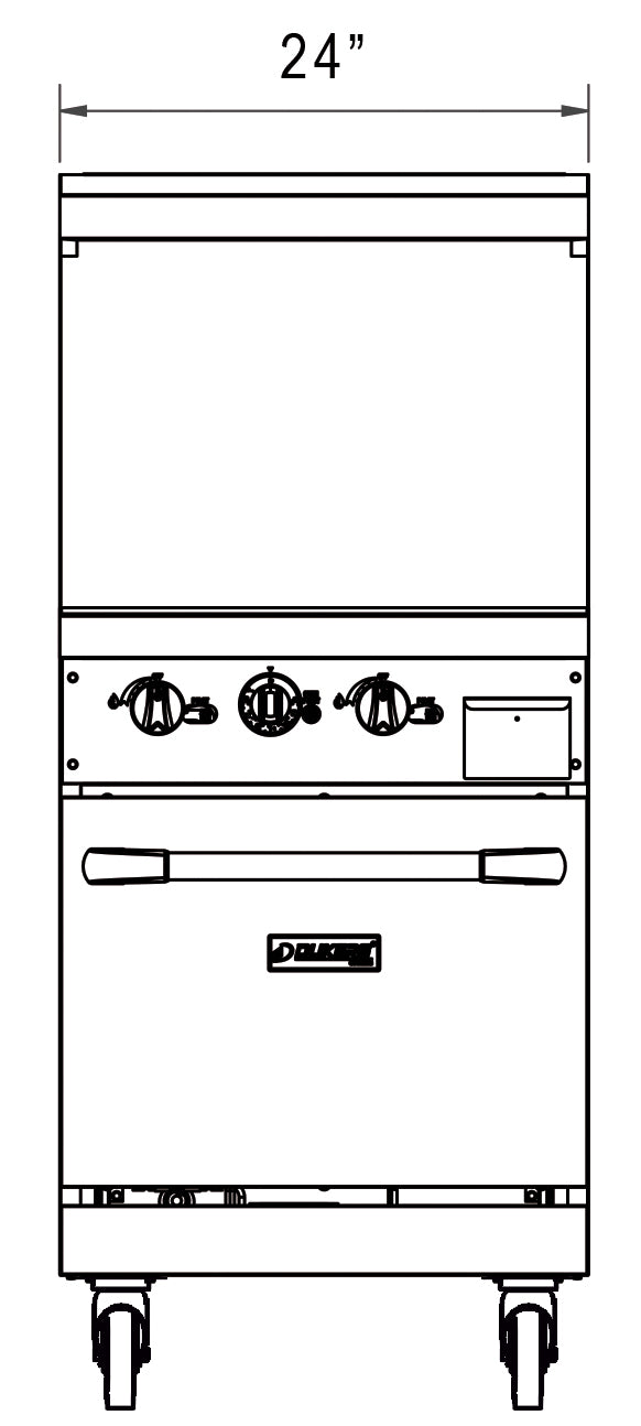 New Dukers DCR24-GM 24″ Gas Range with 24″ Flat Top Griddle