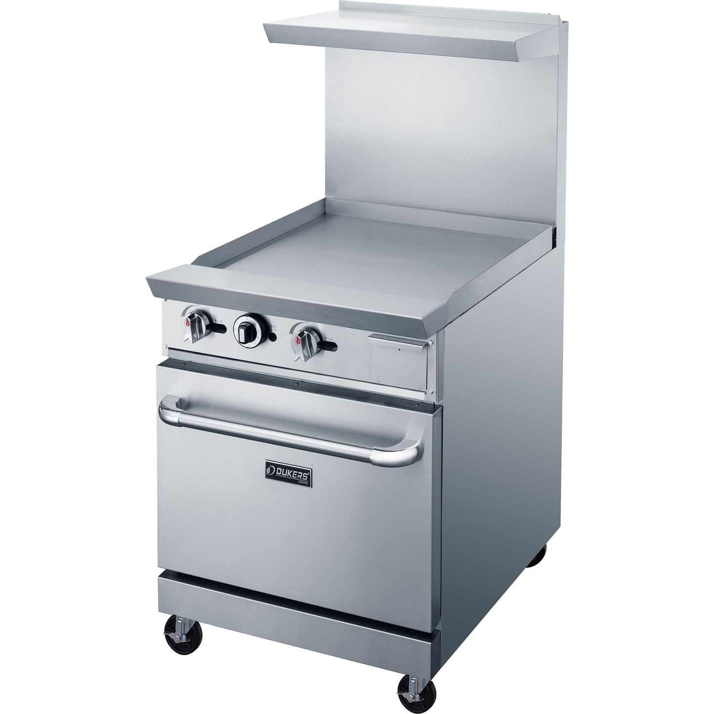 New Dukers DCR24-GM 24″ Gas Range with 24″ Flat Top Griddle