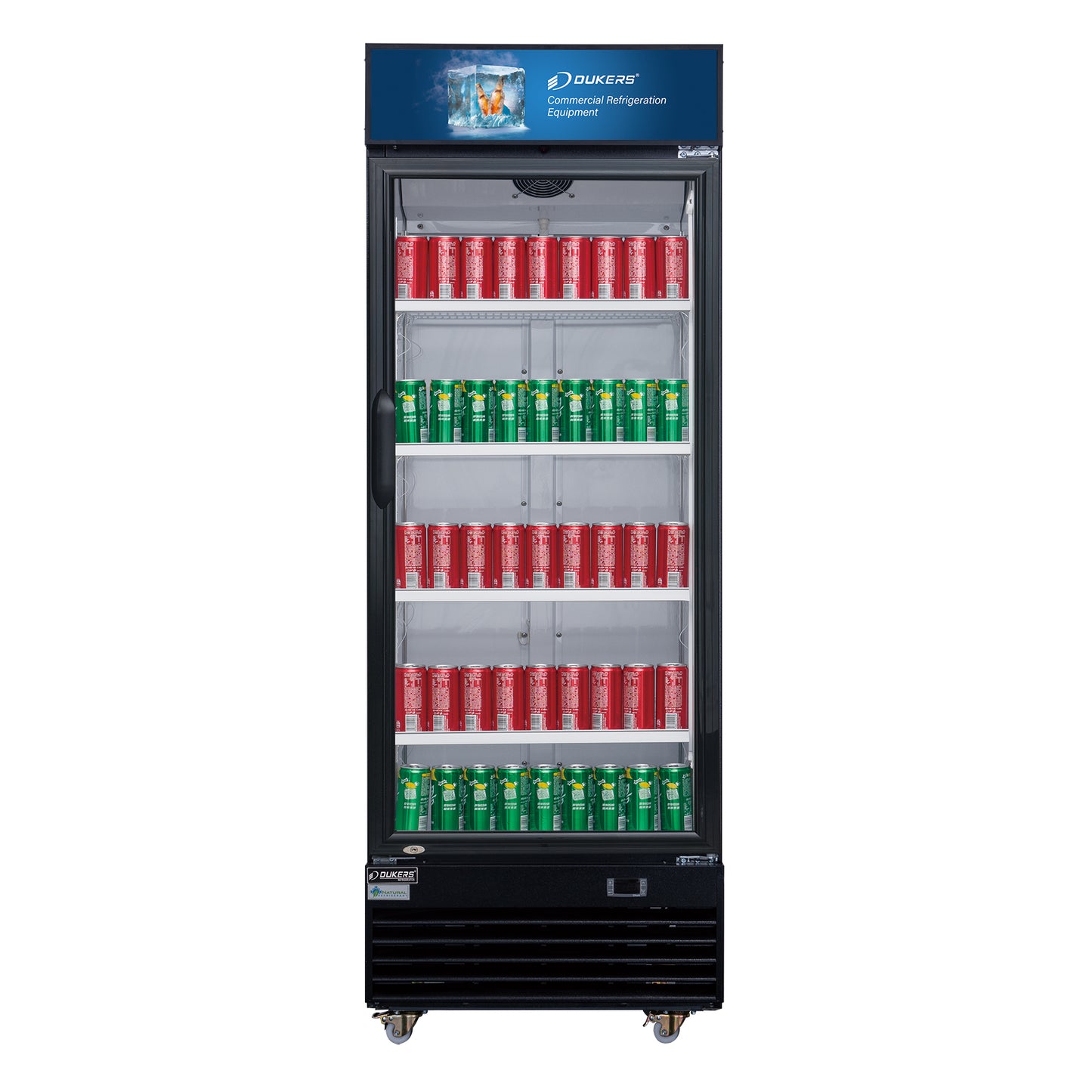 New Dukers DSM-19R Commercial Single Glass Swing Door Merchandising Reach-in Cooler Refrigerator