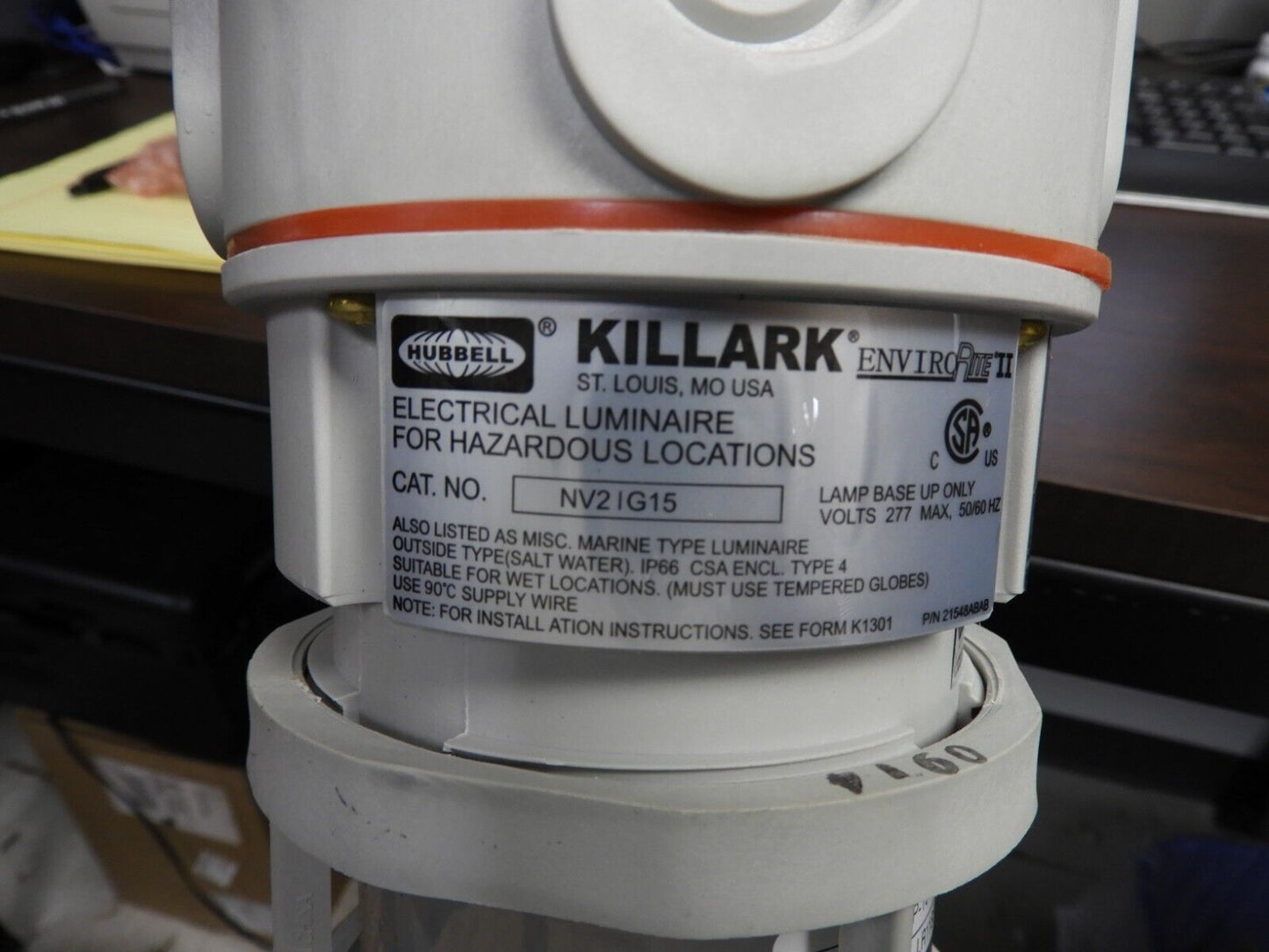 New Killark Commercial industrial Retail Caged Incandescent Light Fixture