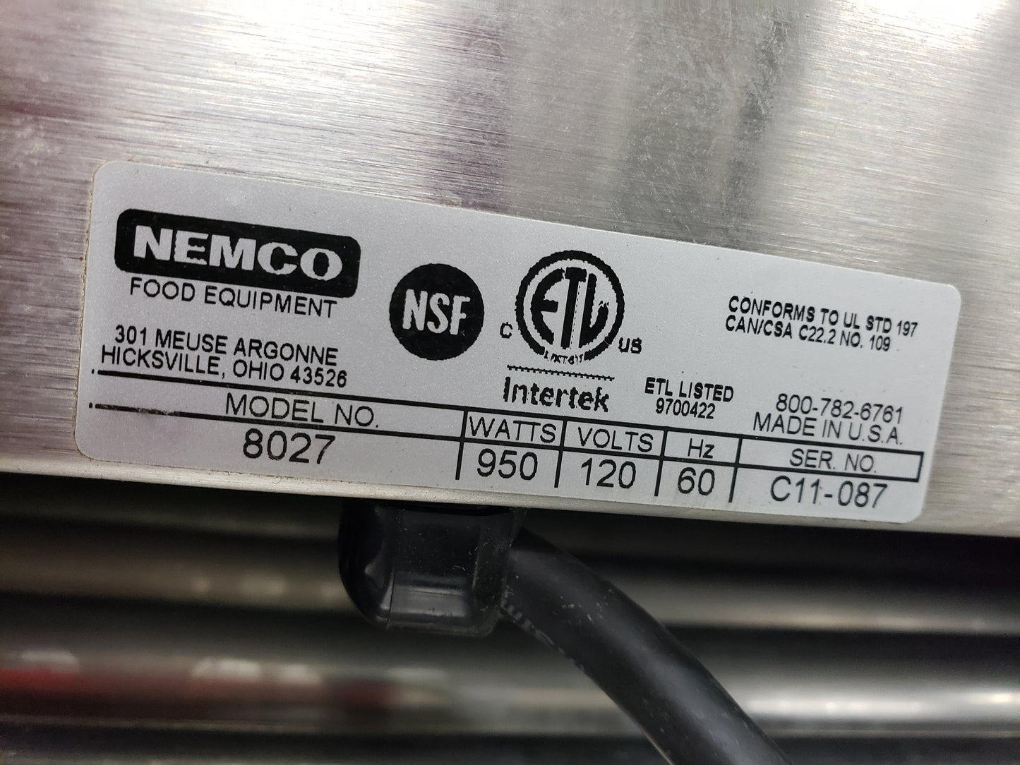 Used Nemco 8027 Hot Dog Roller Grill - 27 Hot Dog Capacity (110V)