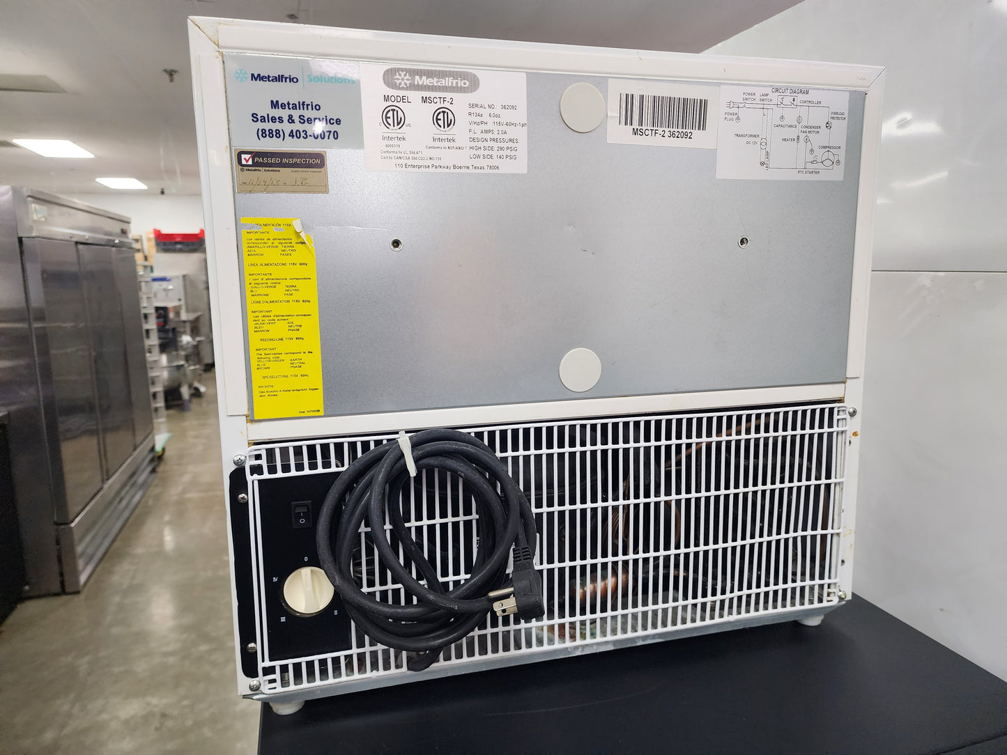 Used MetalFrio 1 Door Glass Freezer Model MSCTF-2