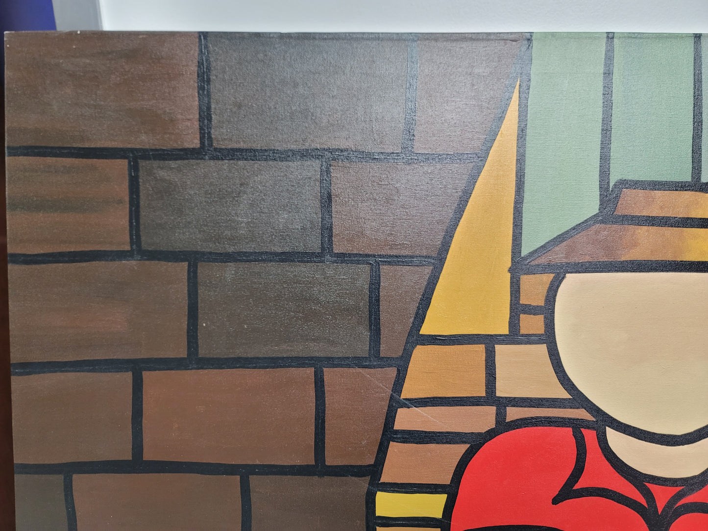 New Walmiru Original Faceless Painting on Canvas - Couple on Steps 36" x 60"