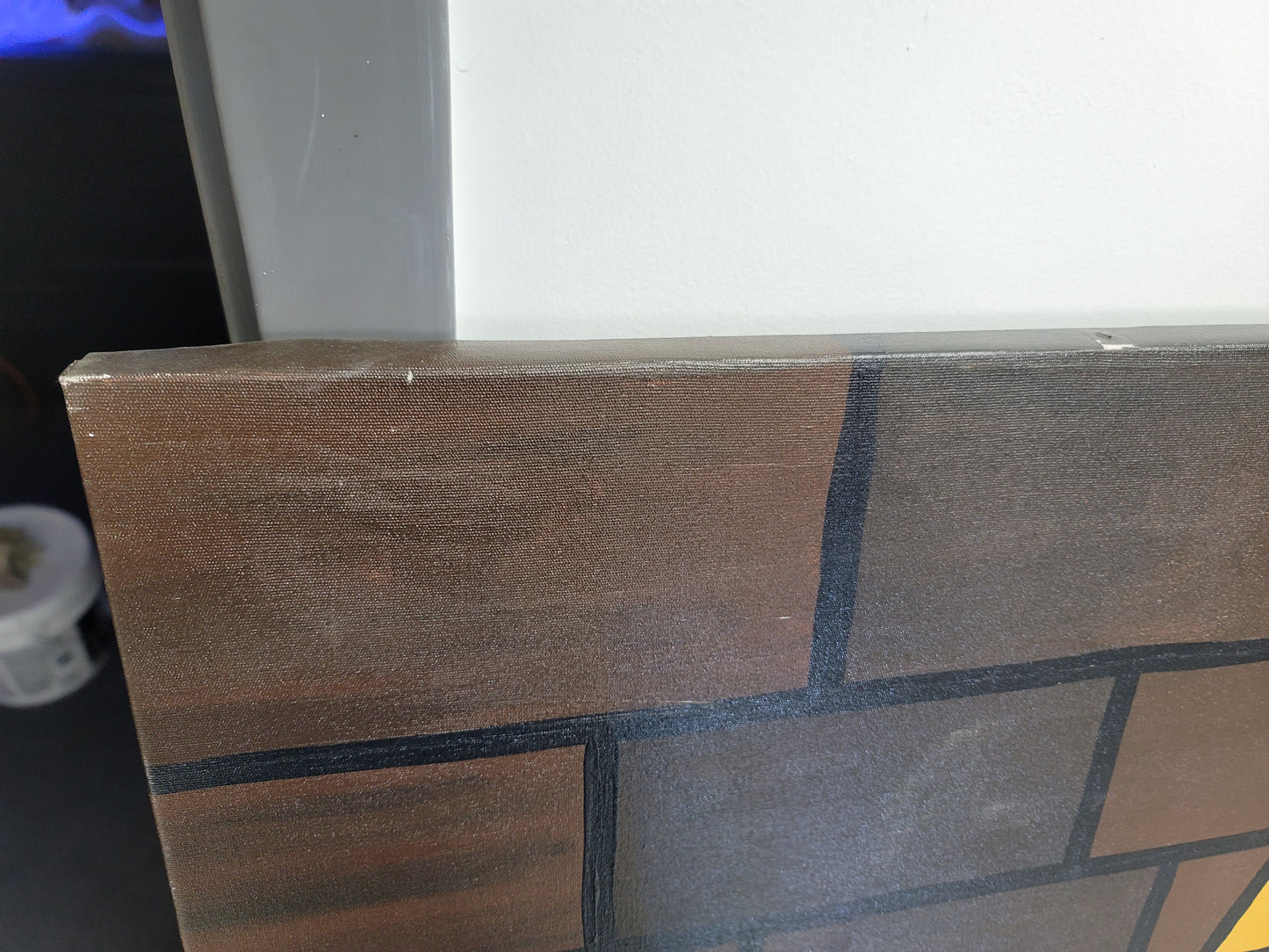 New Walmiru Original Faceless Painting on Canvas - Couple on Steps 36" x 60"