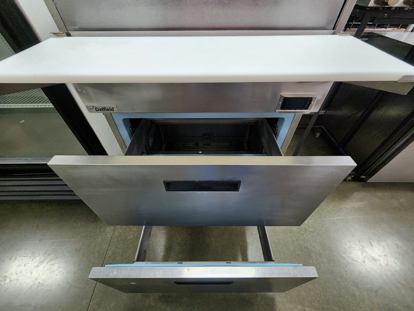 Used 27" Delfield 18MC27P-BI Refrigerated Prep Table with 2 Drawers