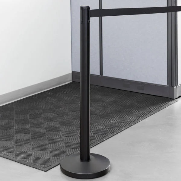 New Lancaster 40" Crowd Control / Guidance Stanchion with 10' Retractable Belt Box of 2 - Falcon Restaurant Supply - 1