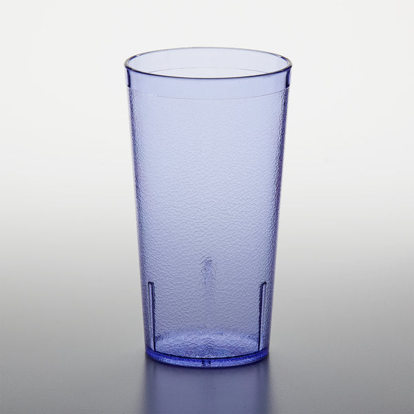 GET 6616-1-BL 16oz Blue SAN Plastic Pebbled Tumbler Glass Pack of 12