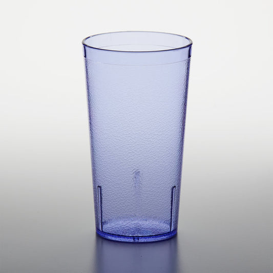 GET 6616-1-BL 16oz Blue SAN Plastic Pebbled Tumbler Glass Pack of 12