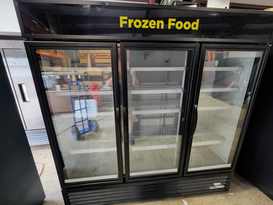 SUPER SALE! - 2017 True GDM-72F - Glass 3-Door Reach-in Merchandising Freezer - 9108755