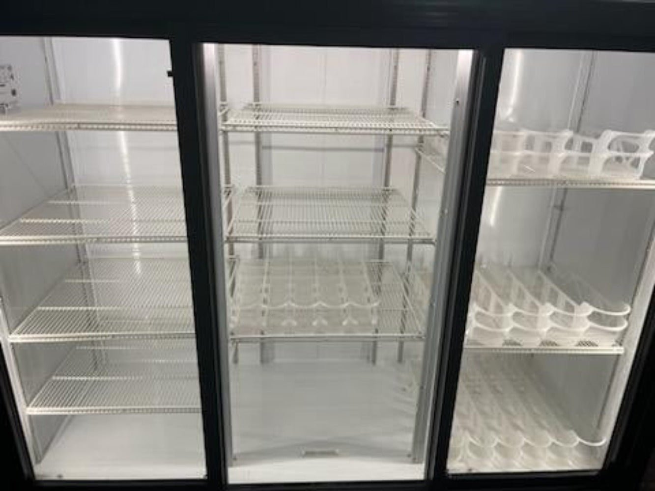 2019 Beverage Air LumaVue 3 Glass Sliding Door Merchandising Cooler Refrigerator - Falcon Restaurant Supply - 2