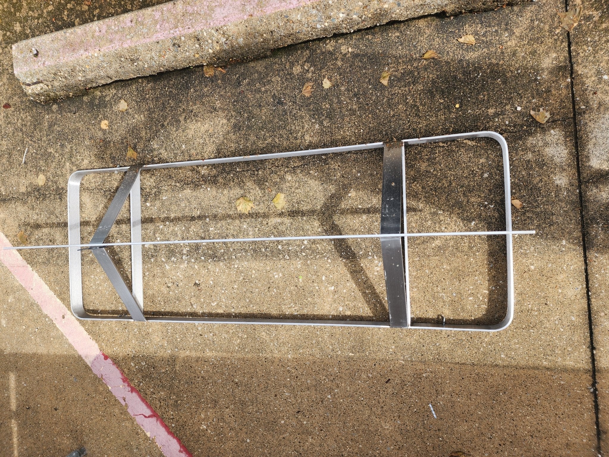 Used Stainless Steel Ceiling - Mounted Pot Rack - 60" - Falcon Restaurant Supply - 1