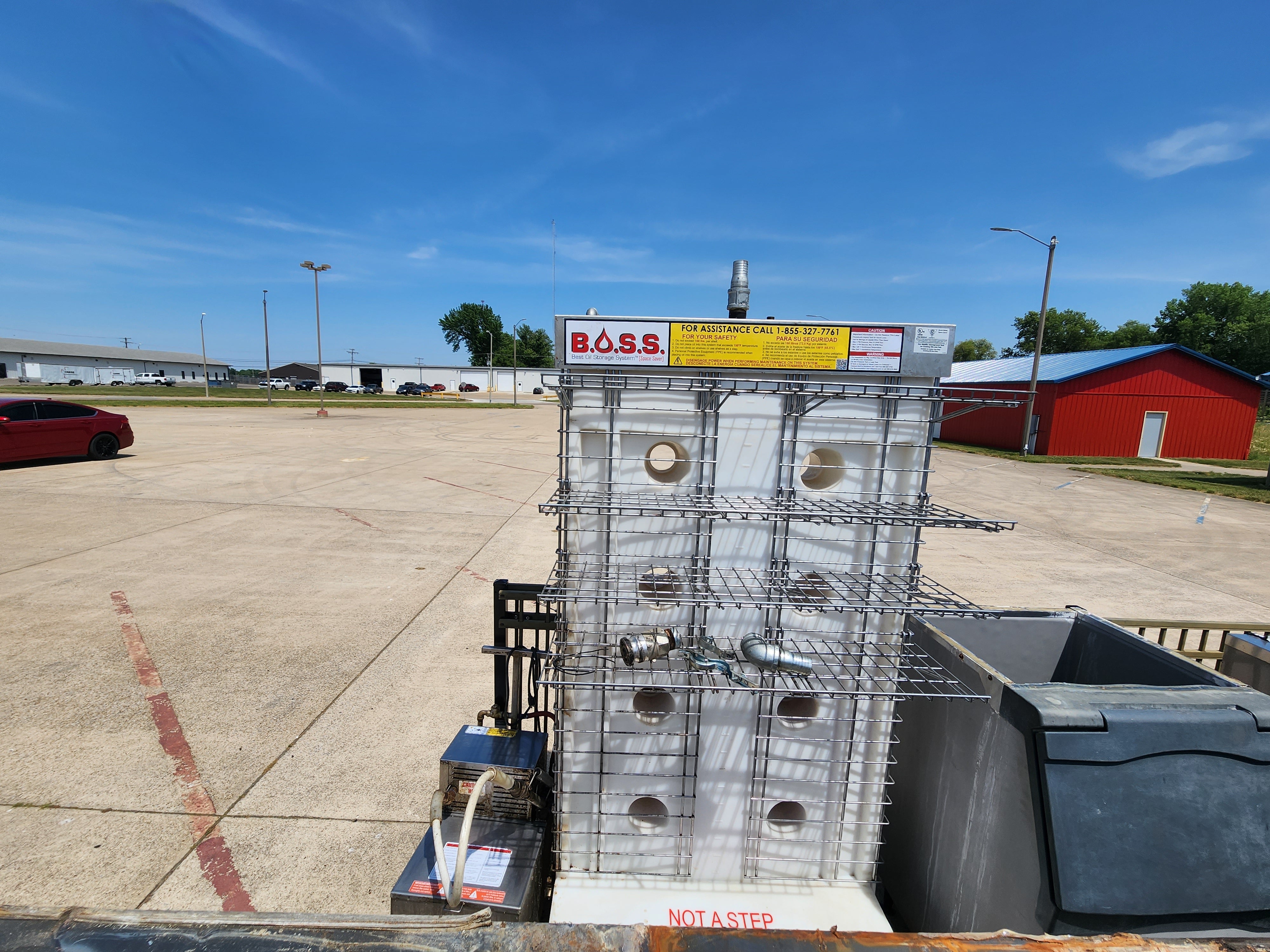 Used B.O.S.S. Space Saver with Portable Filter Machine Fryer Oil Caddy