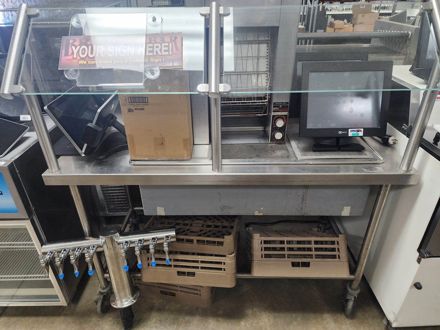 Used Ice down 3 Well Salad Bar or cold food serving table