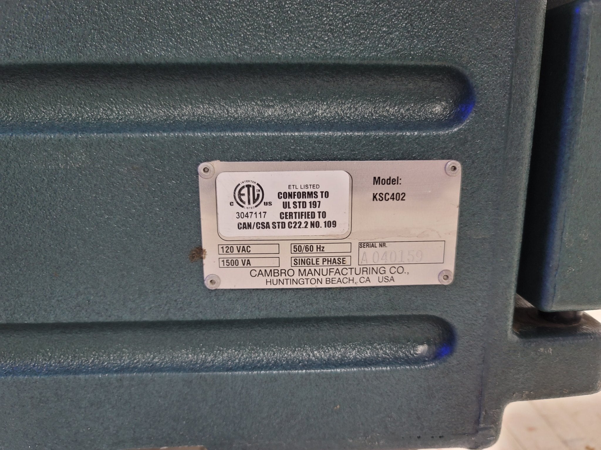 Used Cambro KSC402519 Green CamKiosk Portable Self - Contained Hand Sink Cart - 110V - Falcon Restaurant Supply - 5