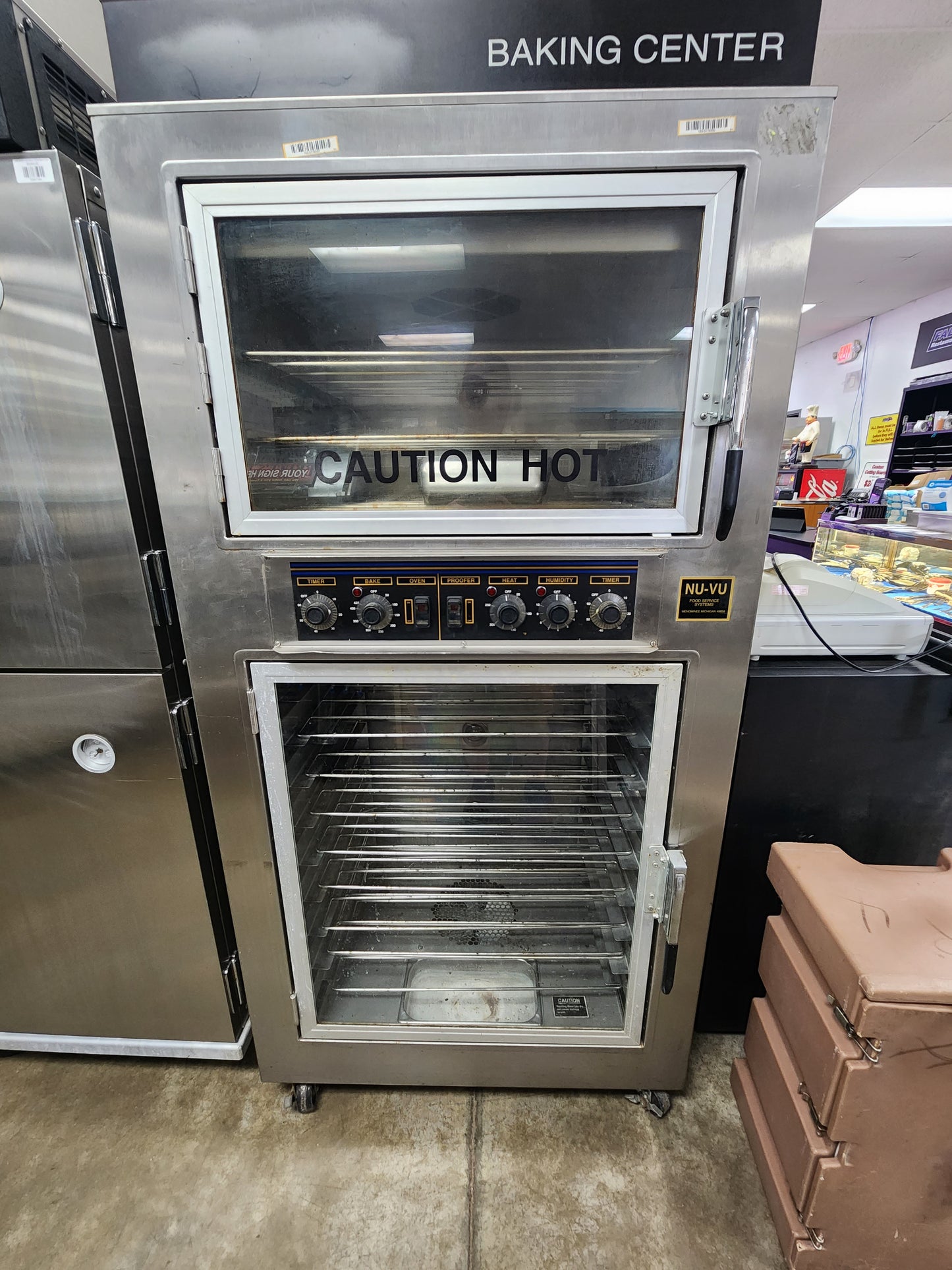 Used NU-VU SUB-123 Double Deck Electric Heated  Oven Proofer Oven Combo Phase 3+N - 240v