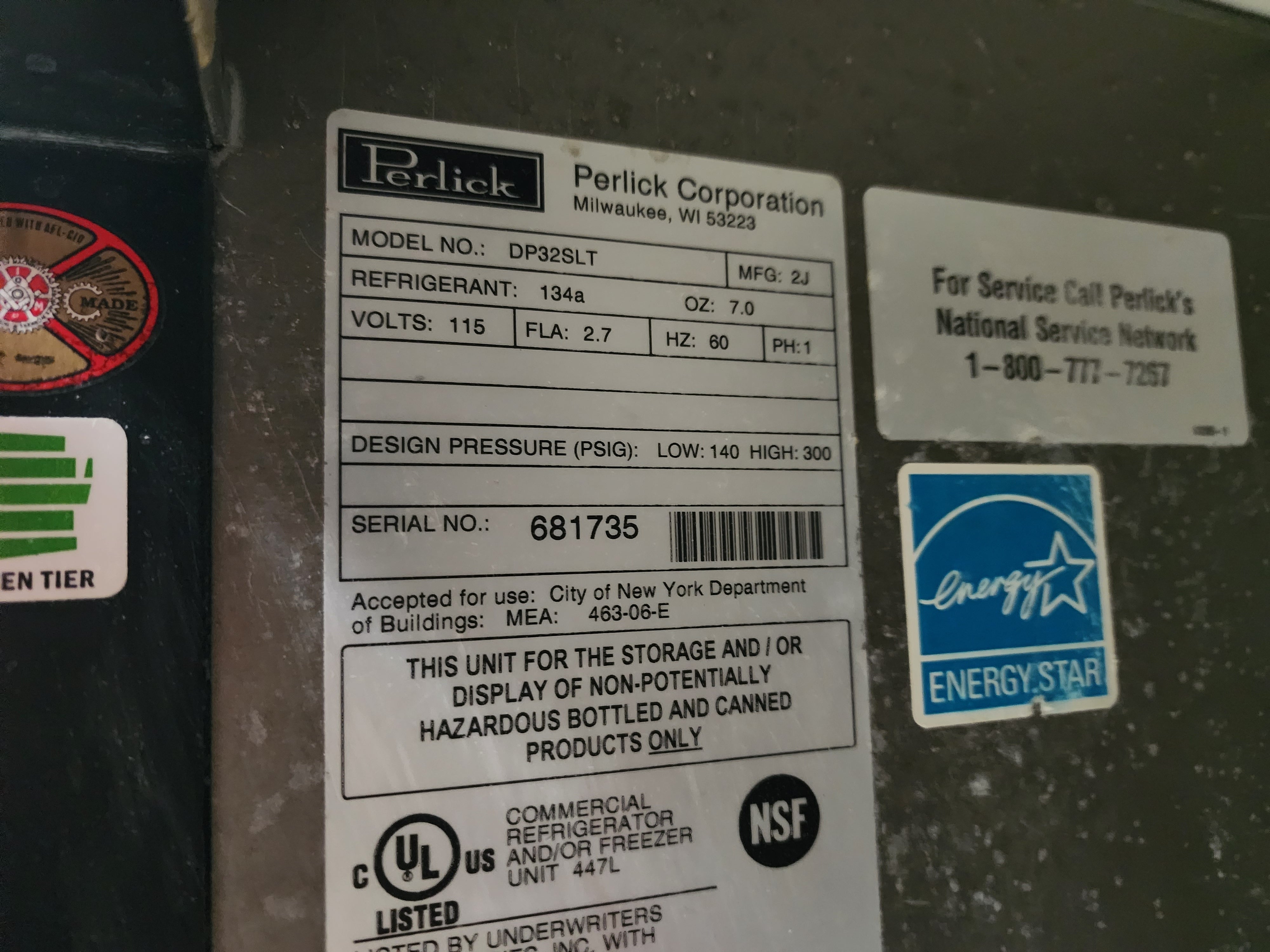 Used Perlick DP32SLT Keg Cooler Kegerator Dispenser w/ Bud Light Tap