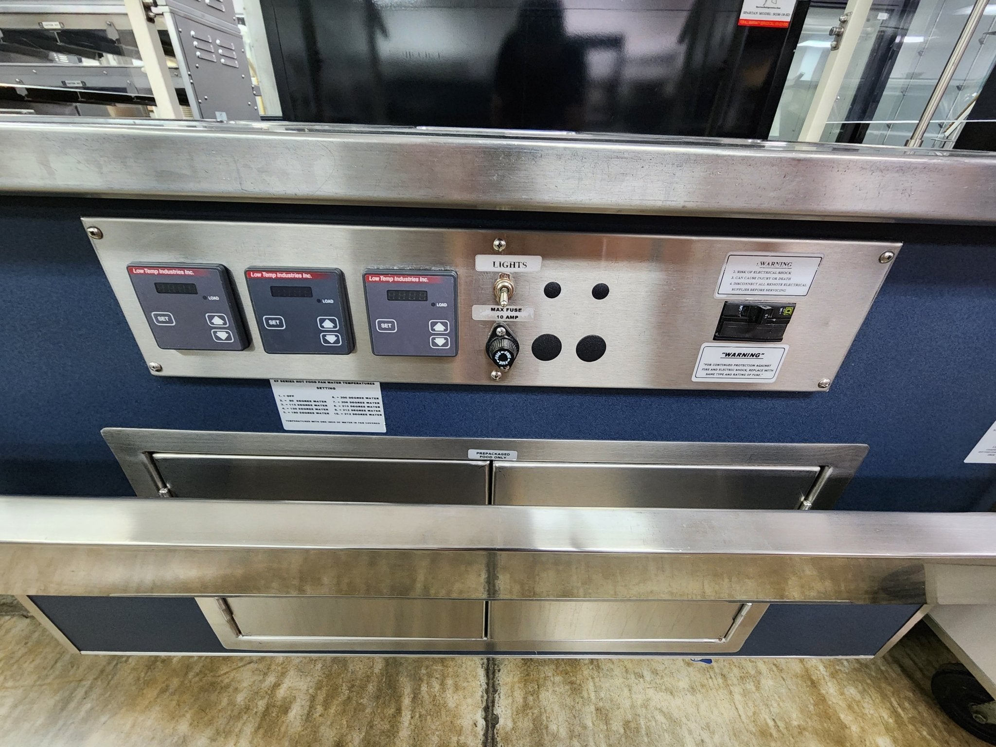 Used 3 Open Well Digital Controls Steam Table w/under cabinet storage