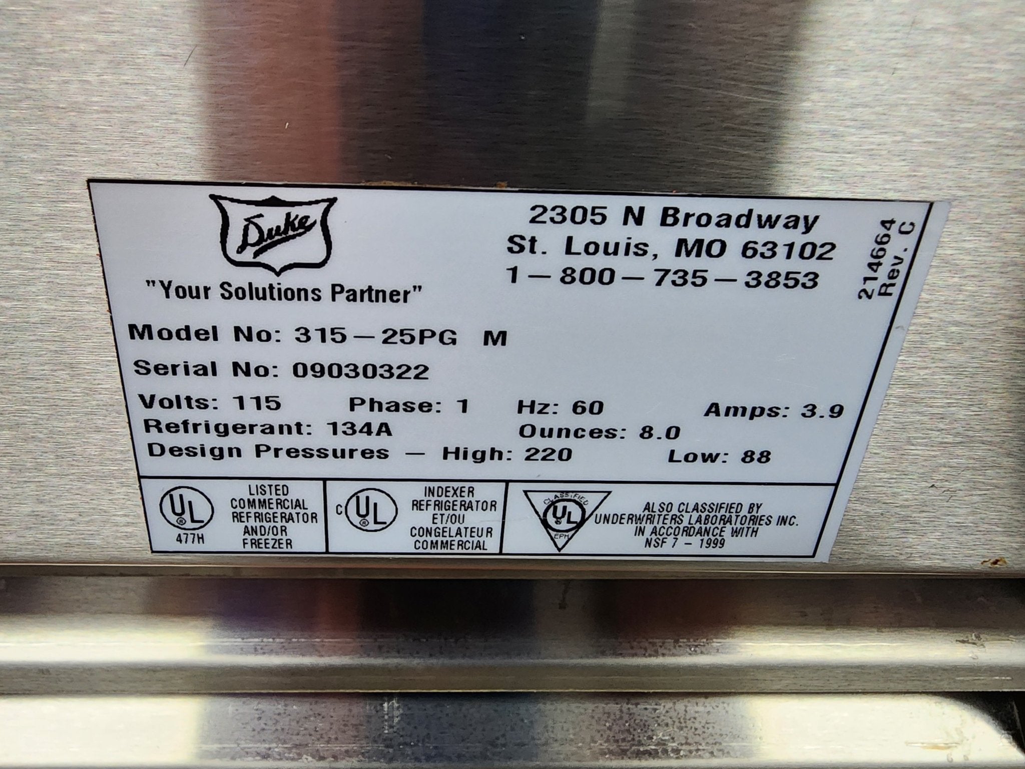 Used Duke 315 - 25PG 46" AeroServ™ Cold Food Bar - Salad Bar - (3) Pan Capacity 120V - Falcon Restaurant Supply - 5