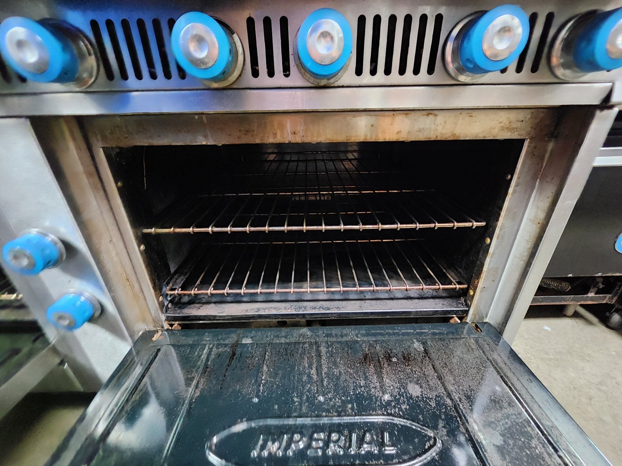 Used Imperial IHR - 6 - x2 - 12 - Burner Cooktop Range with Standard Oven, Natural Gas - Falcon Restaurant Supply - 10