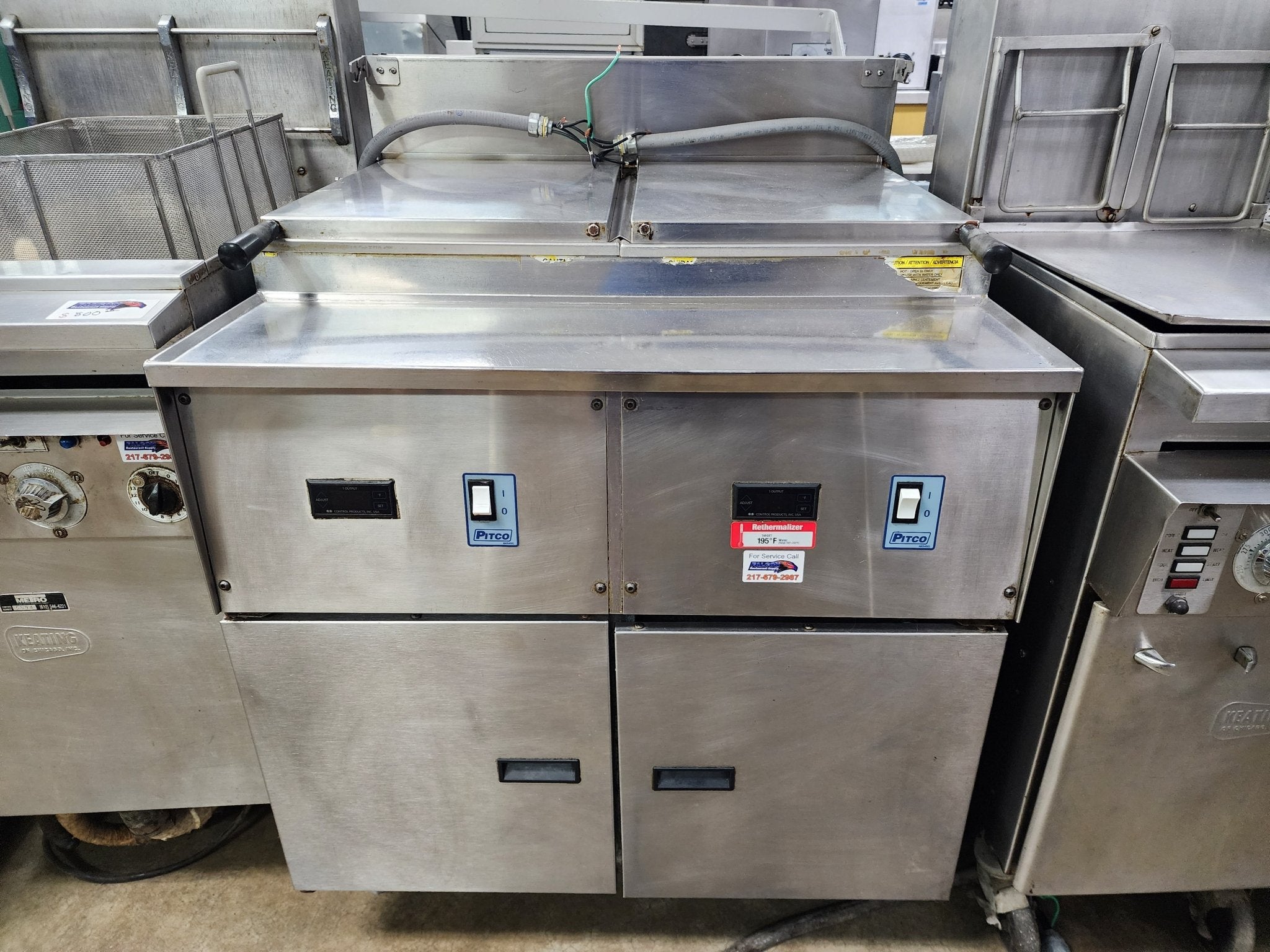 Used Pitco RTE14 Double Commercial Rethermalizer Electric Pasta Fryer Cooker 208v 3p - Falcon Restaurant Supply - 1