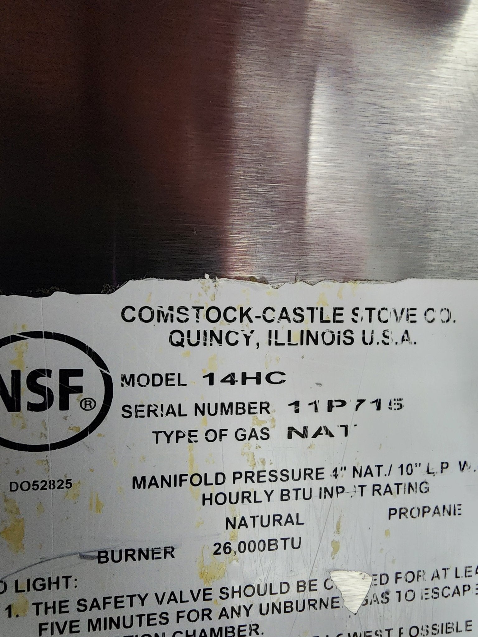 Used Comstock-Castle 14HC Full Pot 35lb Countertop Gas Fryer LPG