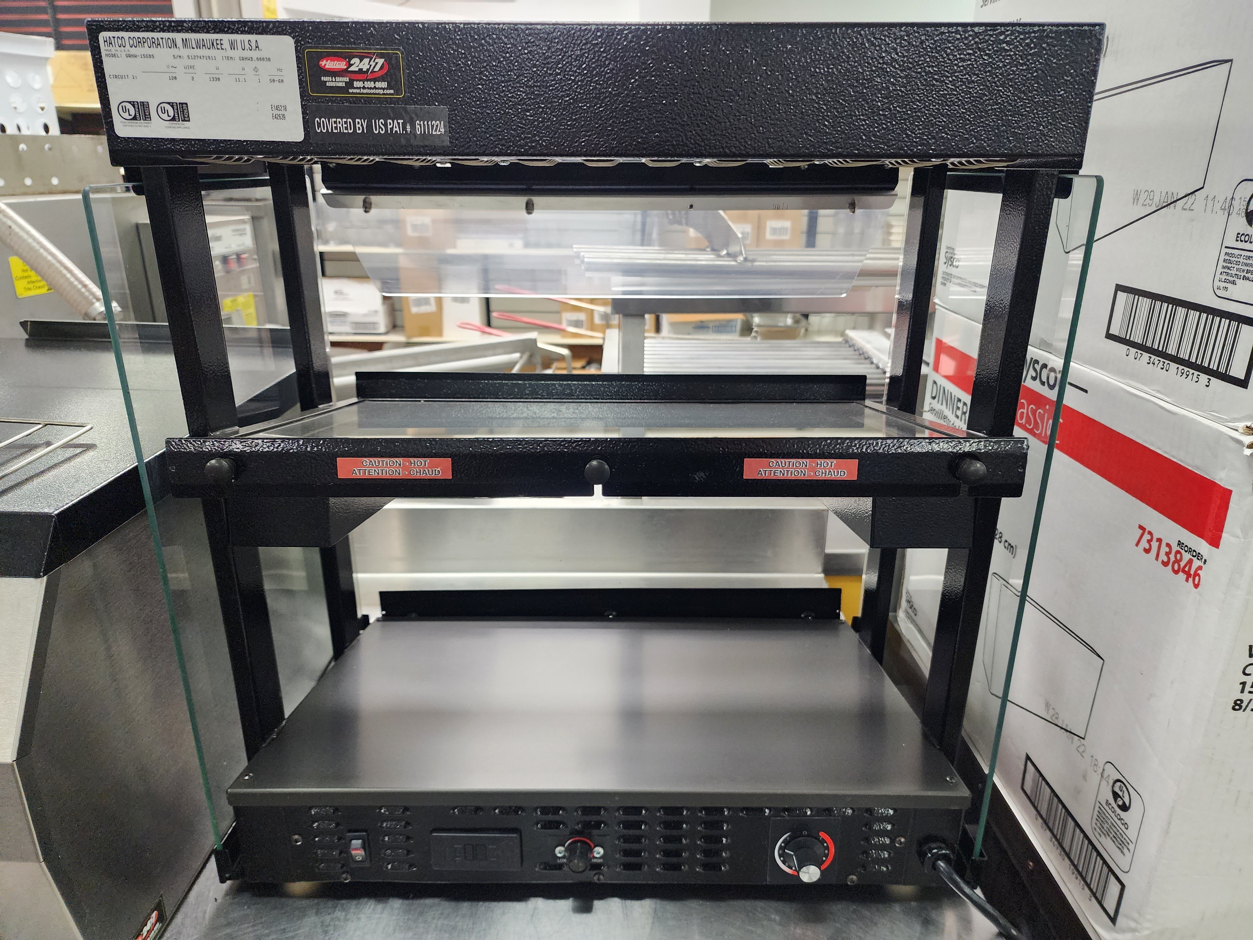Used Hatco GRHW-1SGD Mini-Merchandising Warmer, Heated Glass-Shelf & Breath Protector
