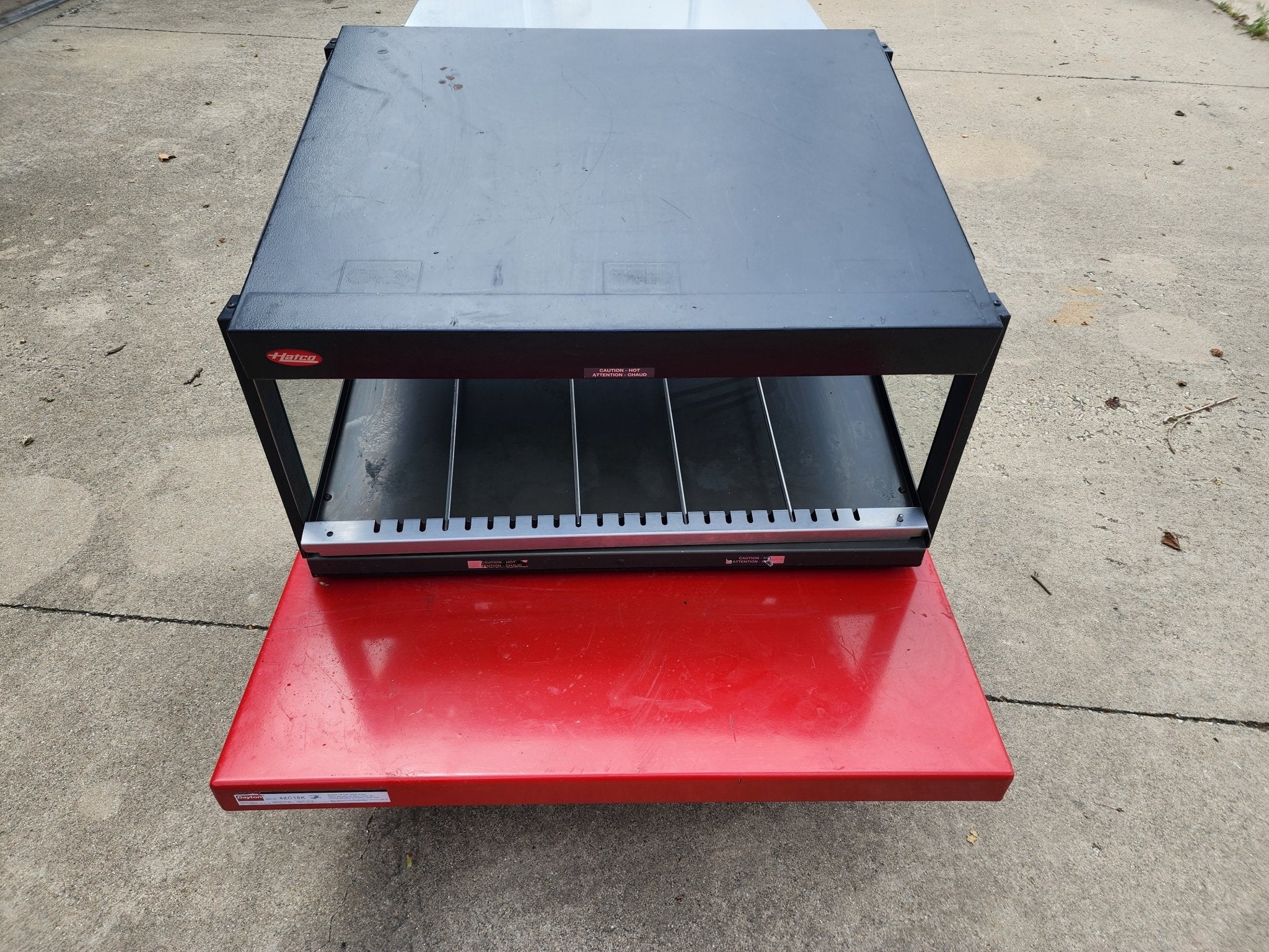 Used Hatco GRSDS - 30 Glo - Ray 30" Slanted Heated Warming Display Single Shelf Merchandiser - 120V 790W - JS - Falcon Restaurant Supply - 3