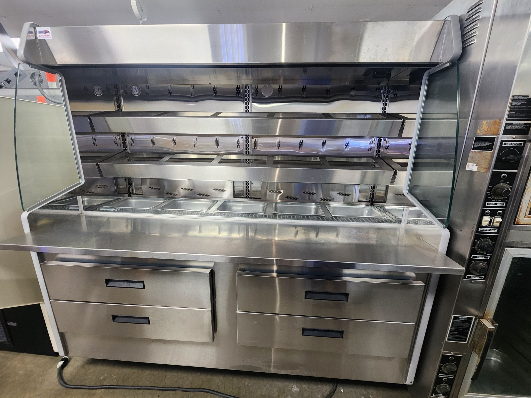 Used Southern CaseArts Stainless 6' Open Face Refrigerated Prep Table 120V - Falcon Restaurant Supply - 5