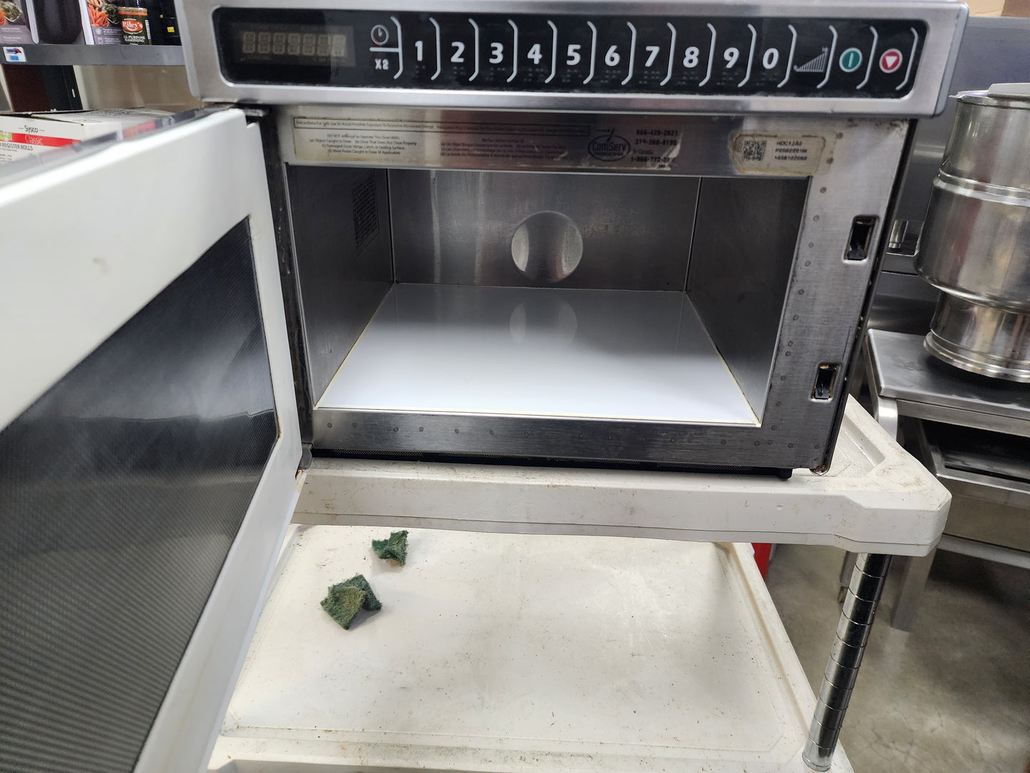 Used Amana HDC12A2 Heavy Duty Stainless Steel Commercial Microwave with Push Button Controls - 120V, 1200W