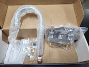 New Fisher 3515 Deck Mounted Faucet with 4" Centers, 5 1/2" Swivel Gooseneck Nozzle, 2.2 GPM Aerator, and Lever Handles - Falcon Restaurant Supply - 1