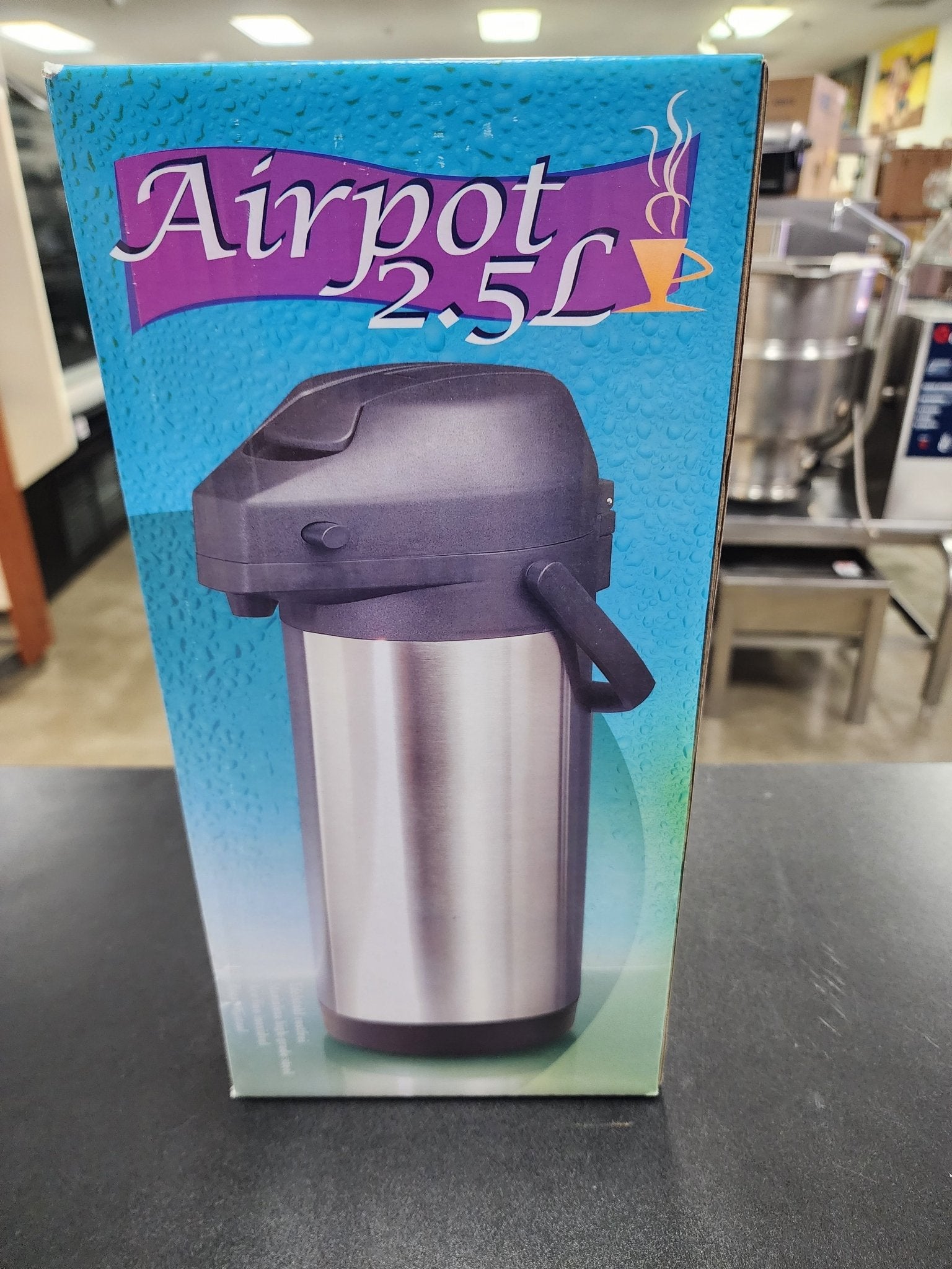 New Airpot 2.5L Stainless Steel Coffee Server High Grade Steel - Falcon Restaurant Supply - 1